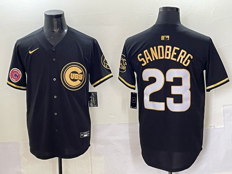 Men Chicago Cubs #23 Sandberg black Nike MLB 2025 Jersey 06
